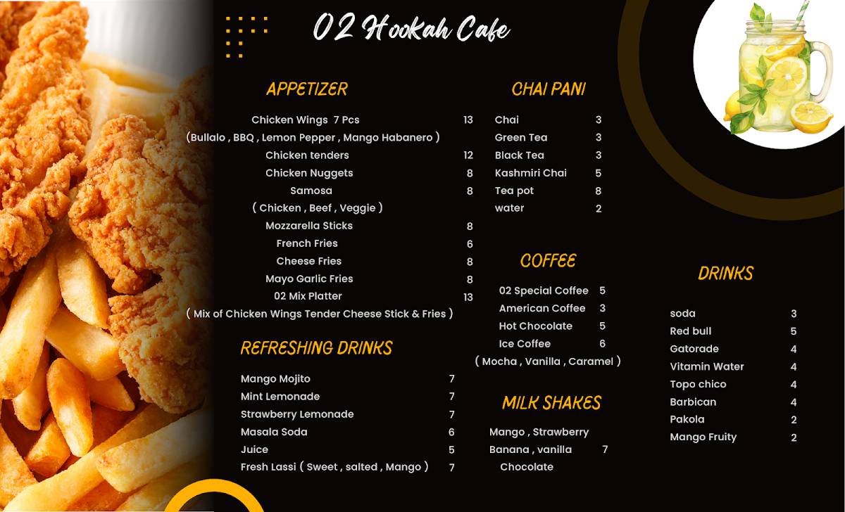 O2 Hookah Cafe меню