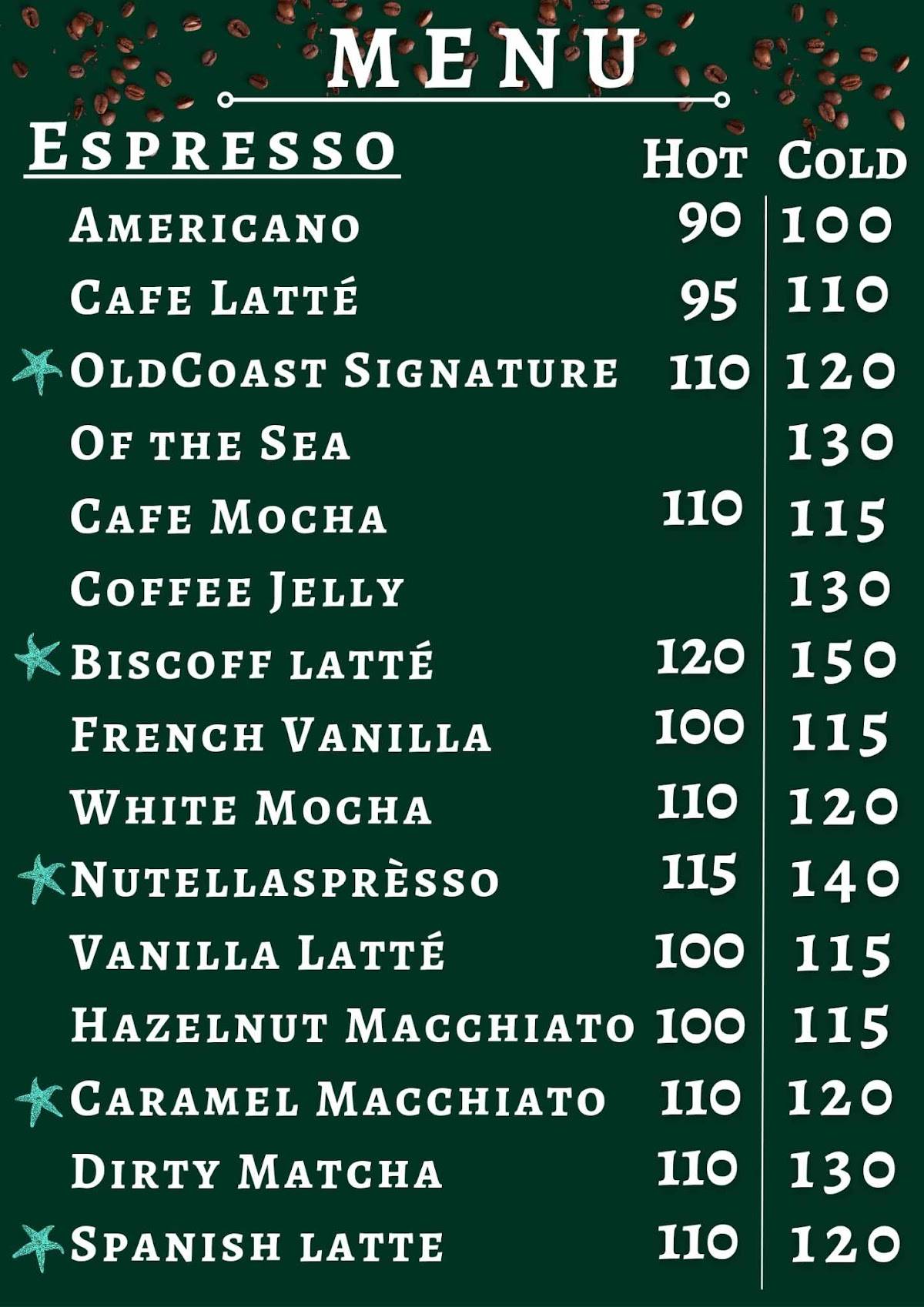 Old Coast Cafe Sta Rosa меню