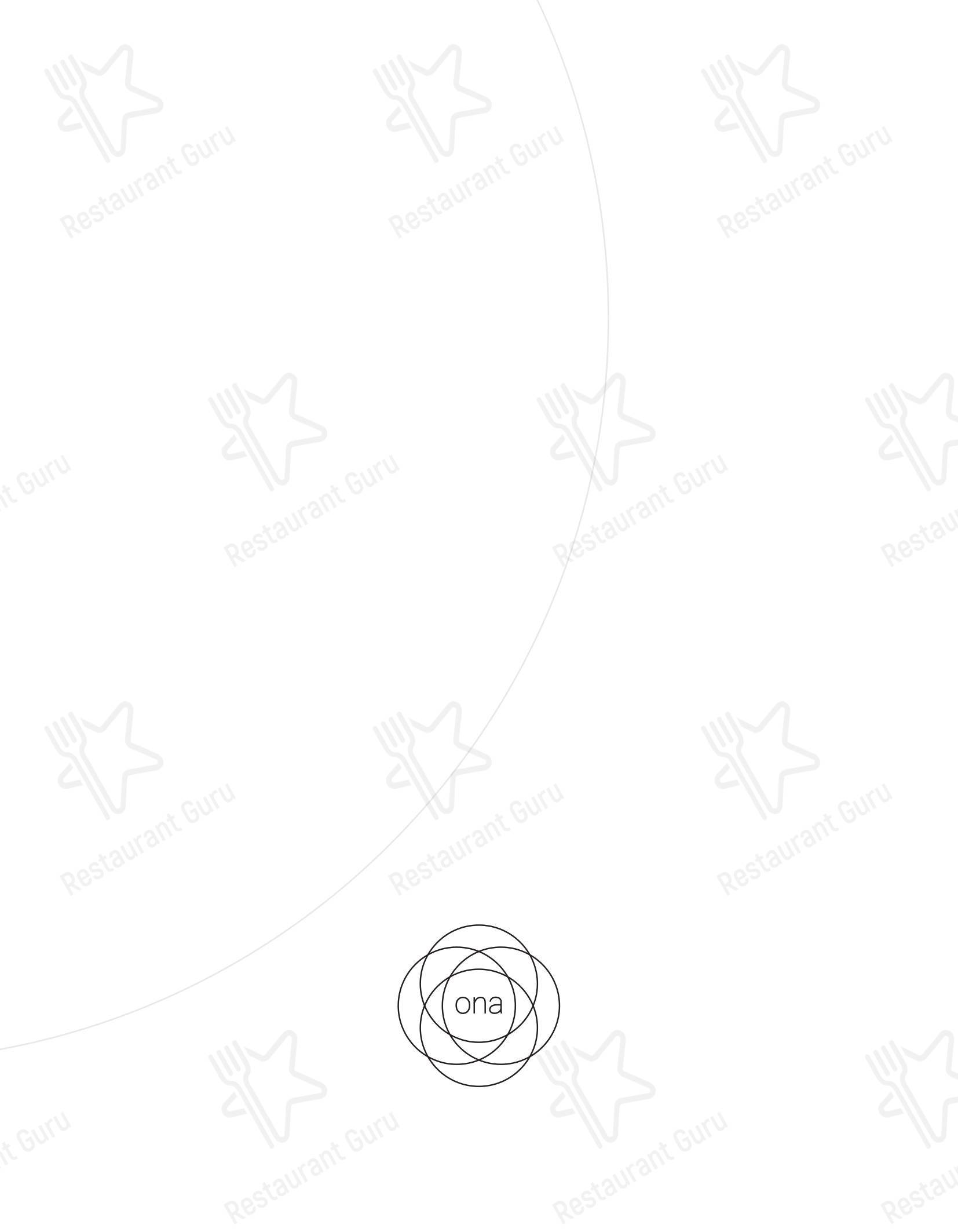 Меню напитков ресторана Ona