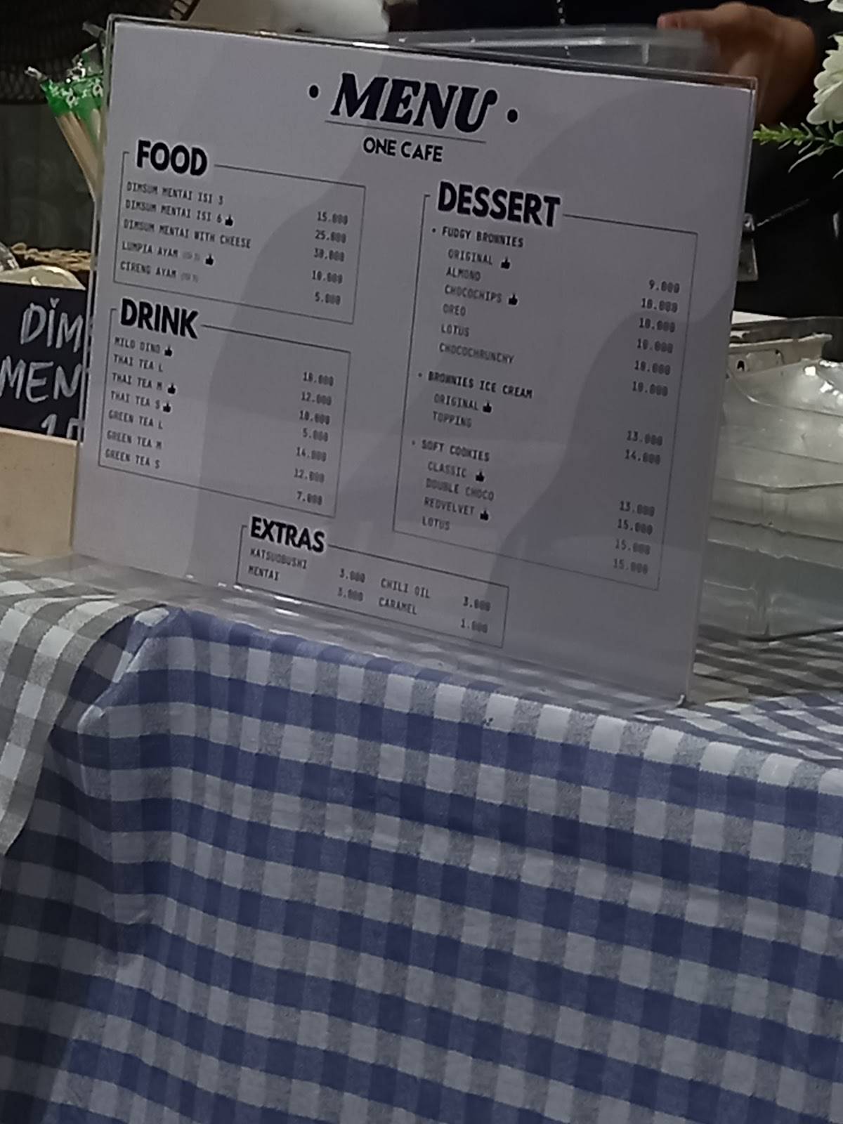 One Cafe меню