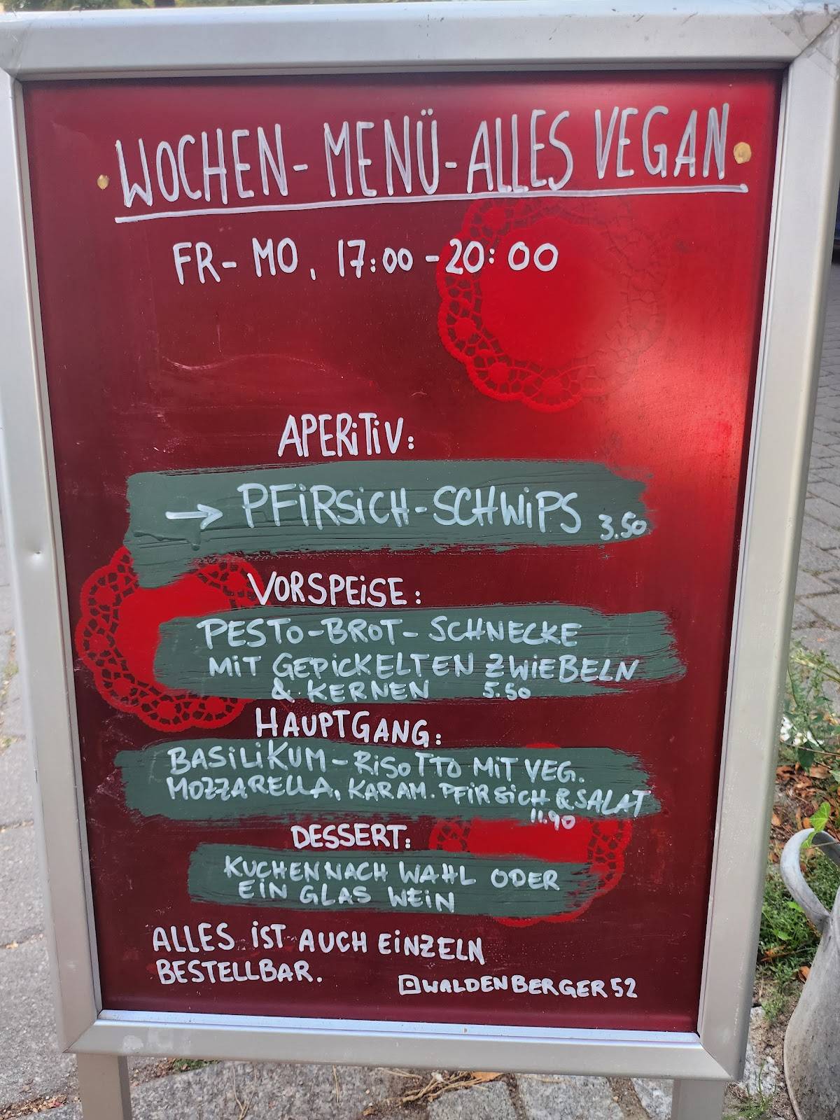 Original Waldenberger меню