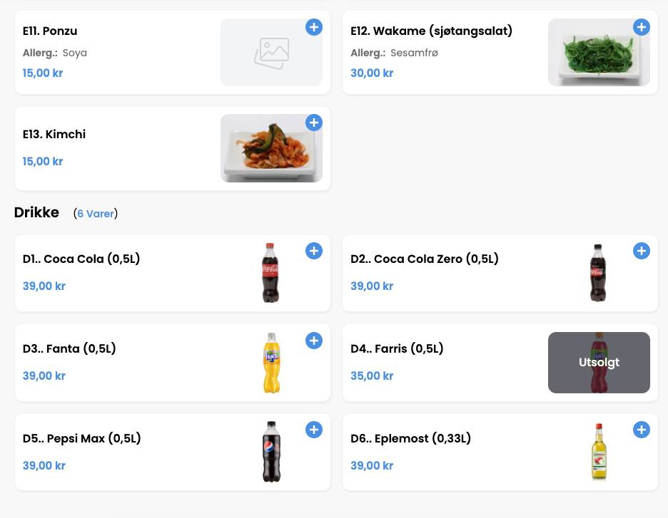 Helt Rått Sushi меню