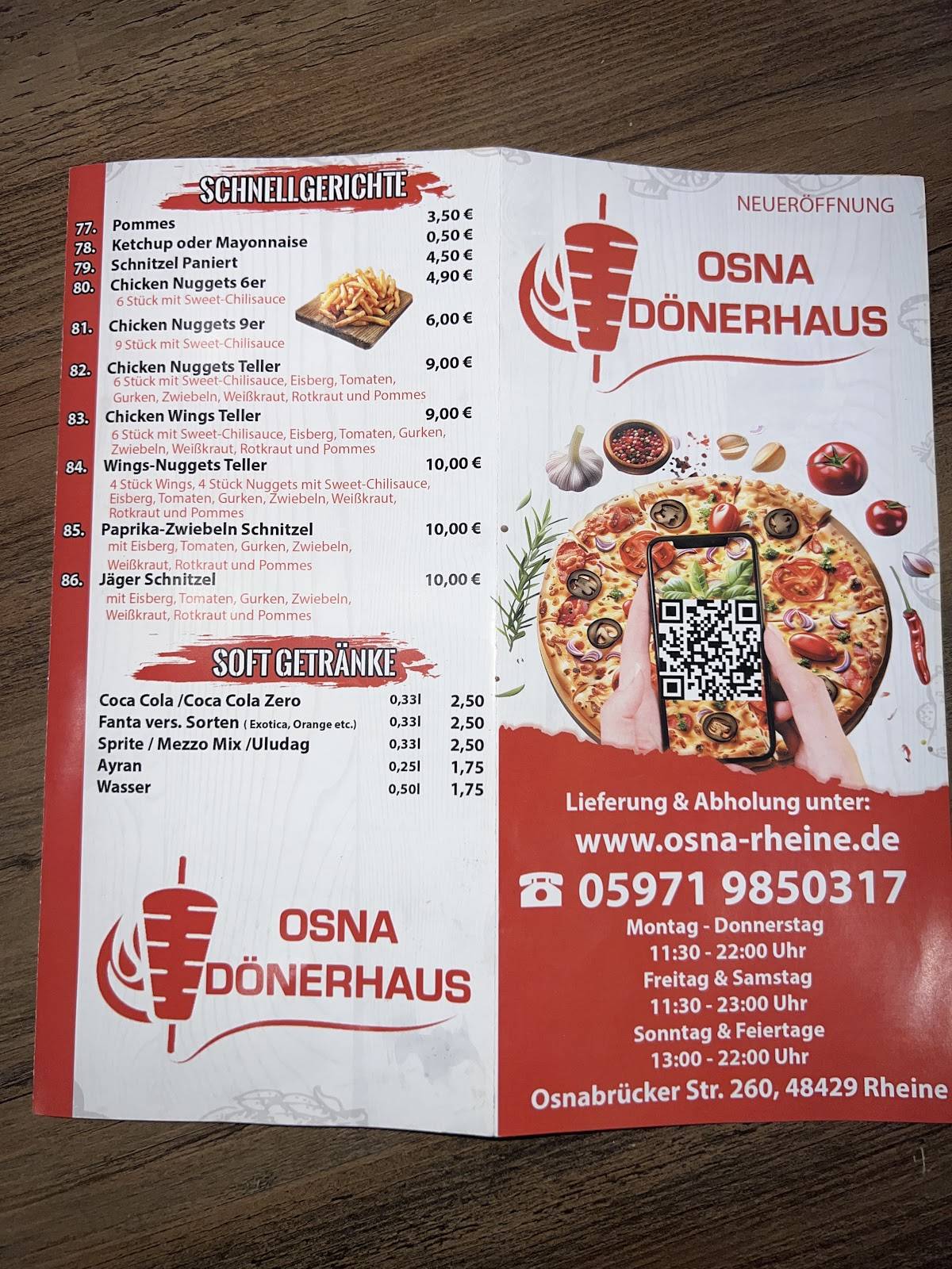 Osna Dönerhaus меню