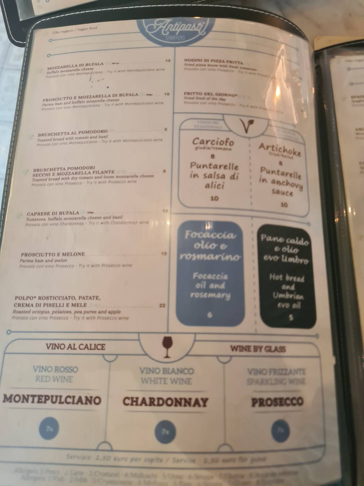 Osteria Pizzeria Come Va? меню