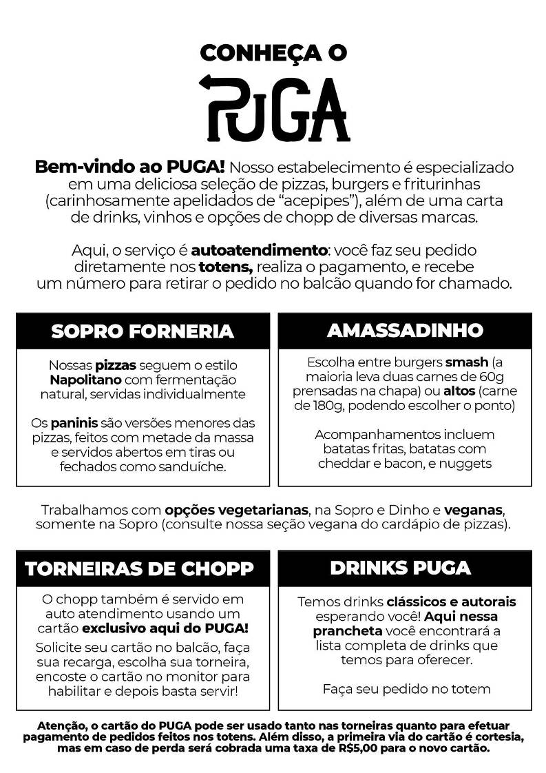 PUGA Cápsula меню