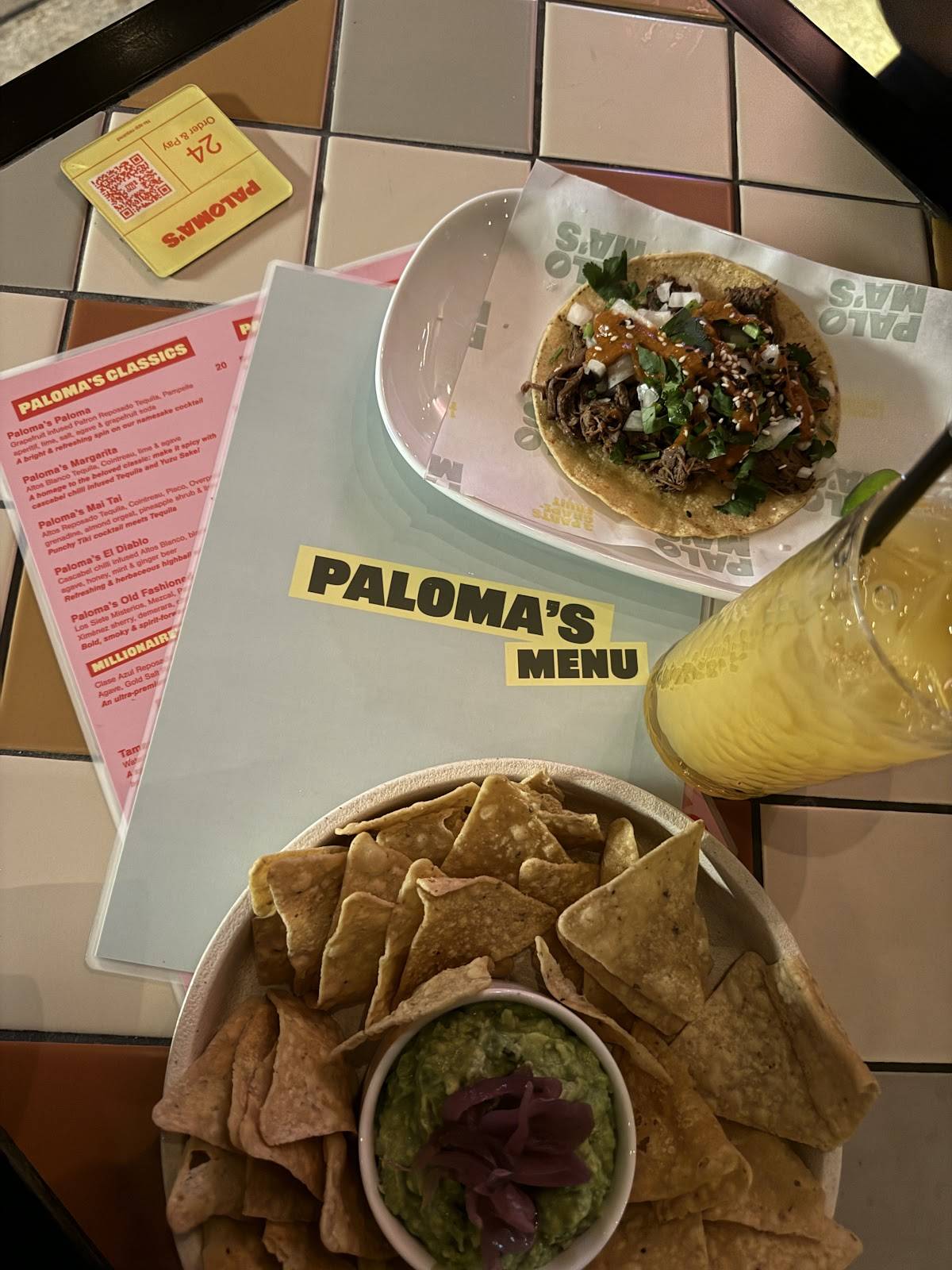 Paloma's меню