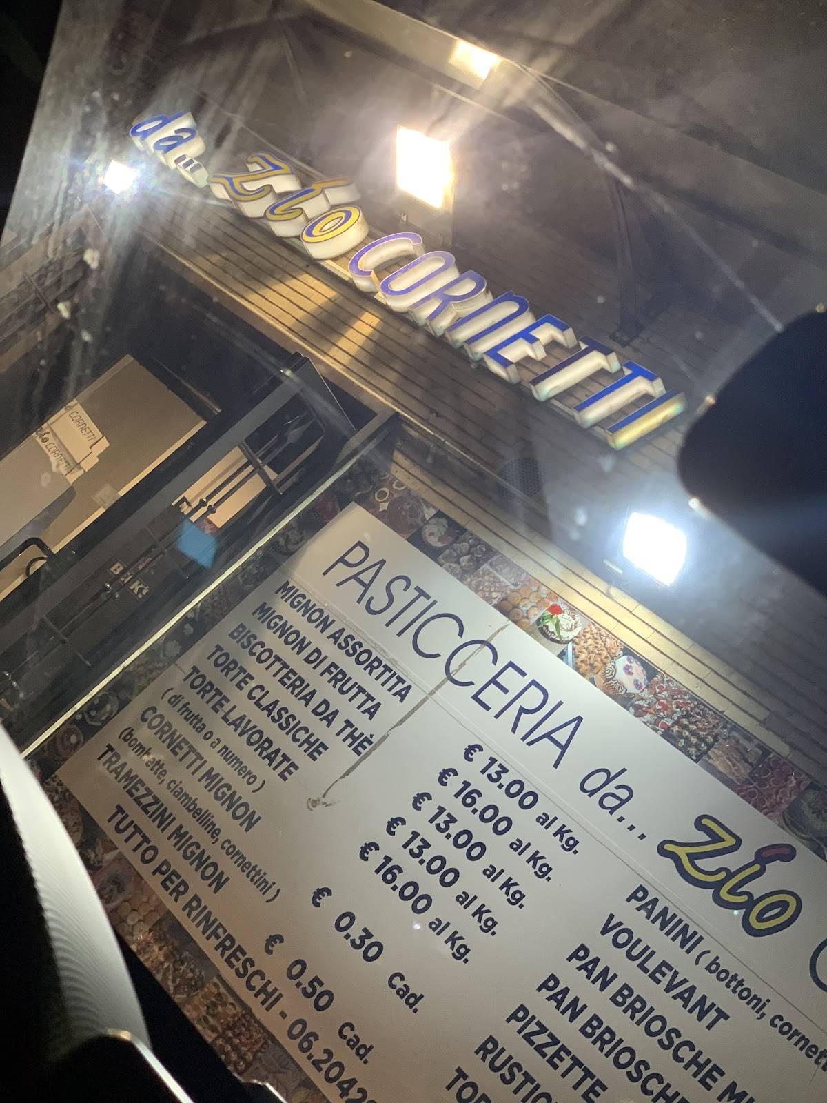DA ZIO CORNETTI меню