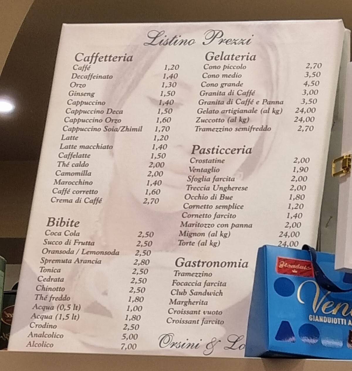 Pastry Cafe Orsini меню