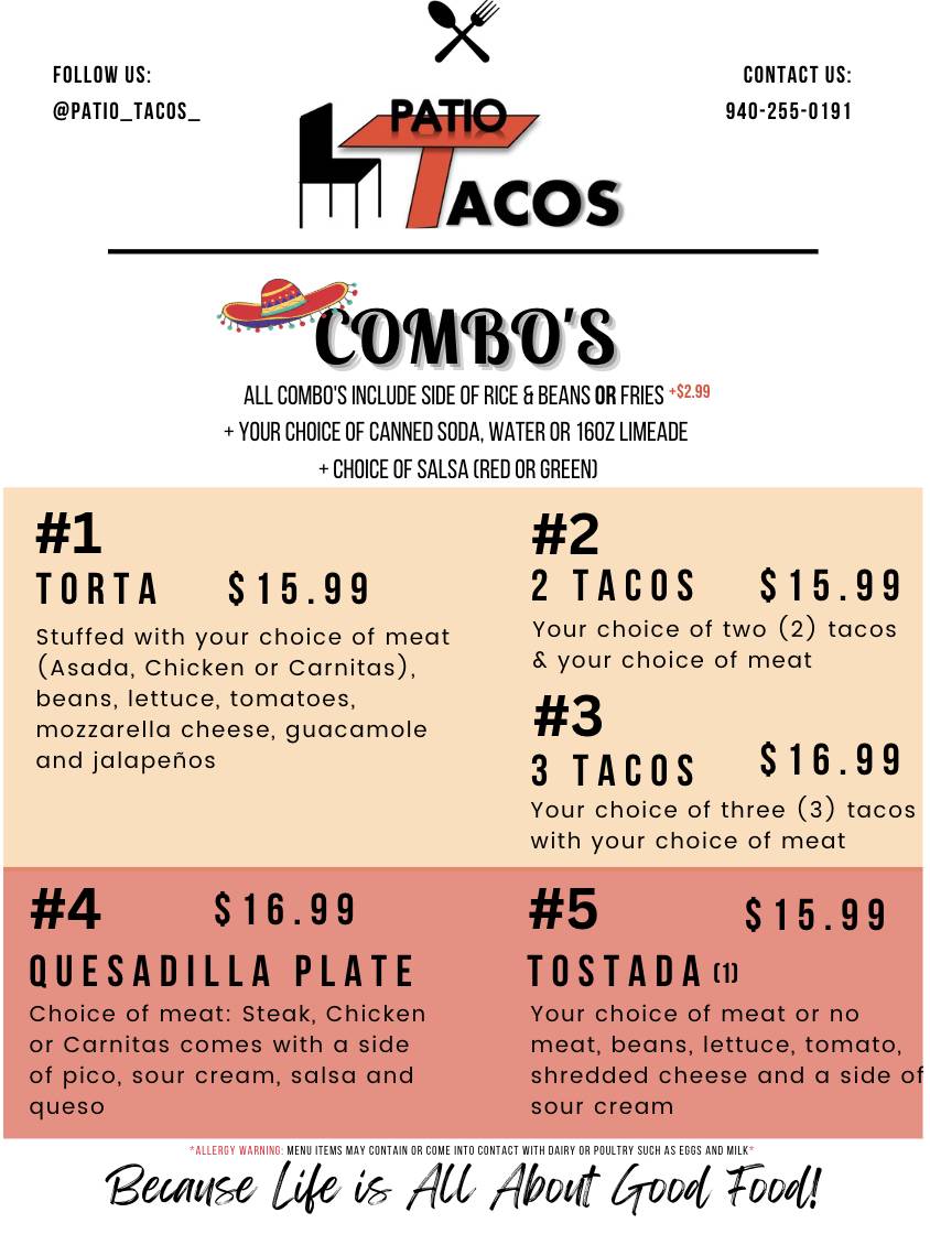 Patio Tacos меню