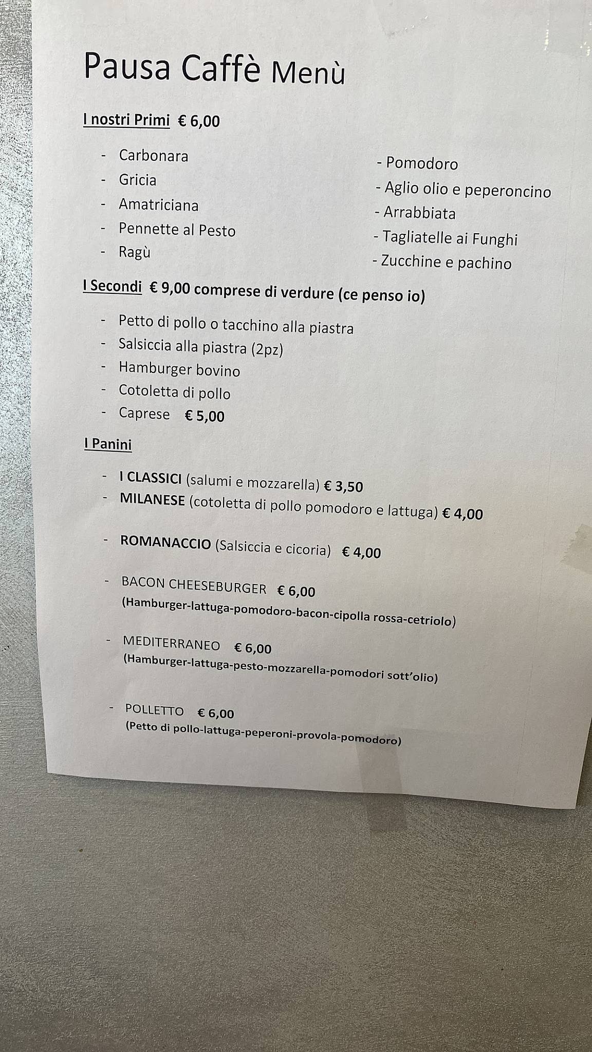 Pasticceria "Dolce Caffè" меню