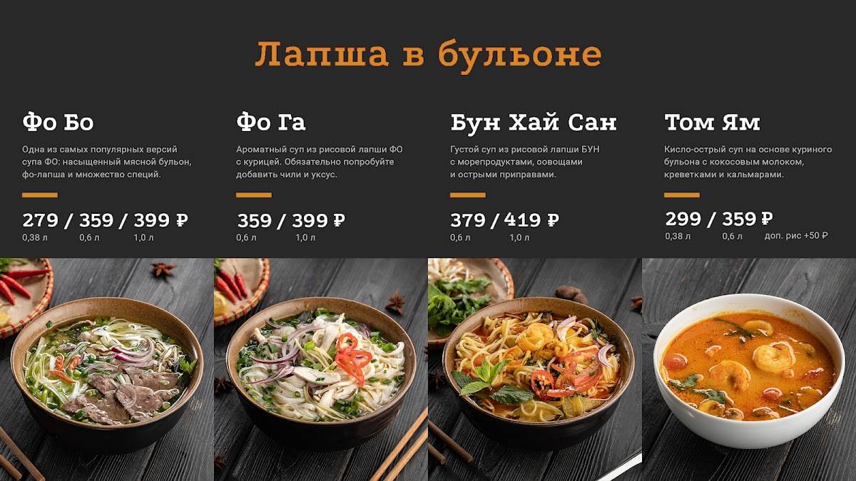 Pho Hanoi меню