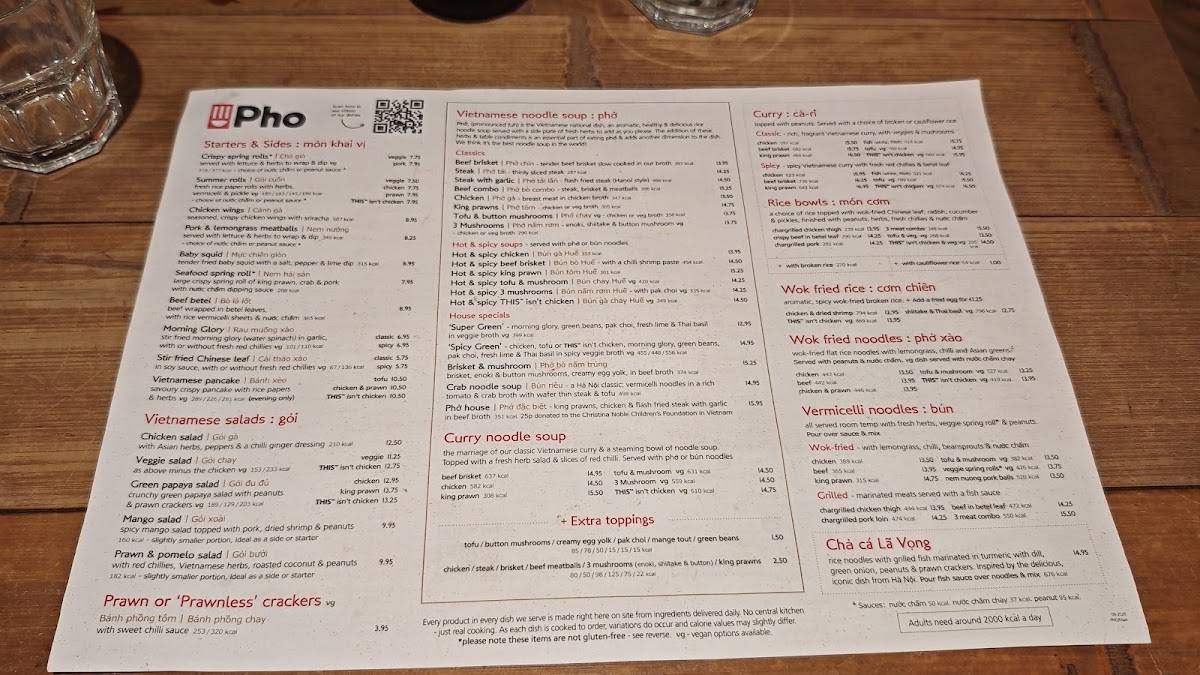 Pho Nottingham меню