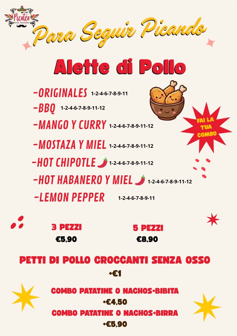 Picoteo Modena Fast меню