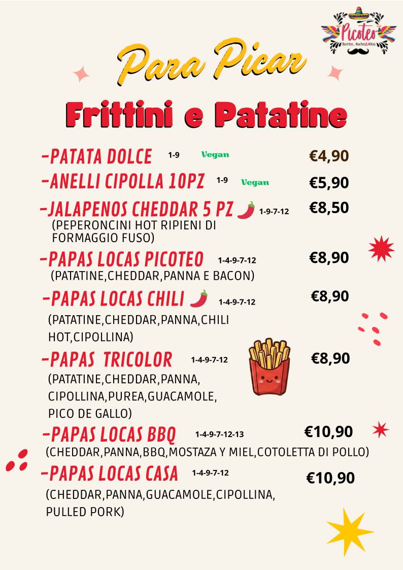 Picoteo Modena Fast меню