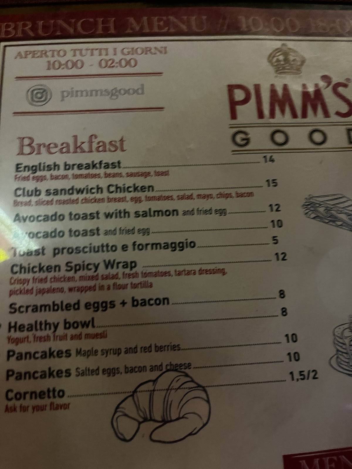 Pimm'S Good меню