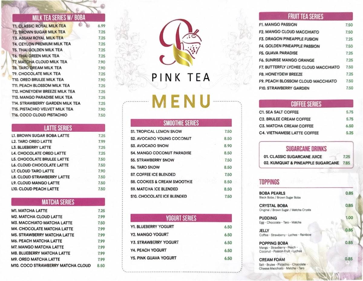 Pink Tea STL меню