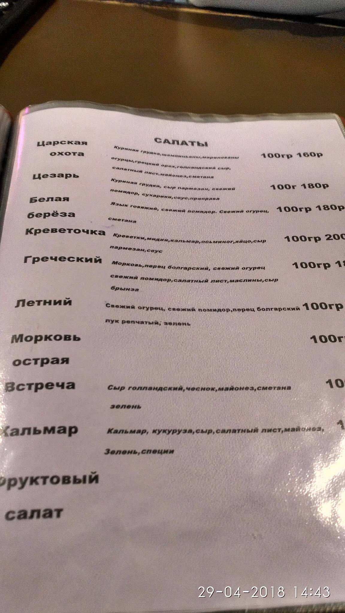 Пирамида меню