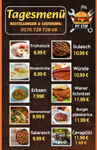 Pit Stop Rastatt - Balkanküche меню