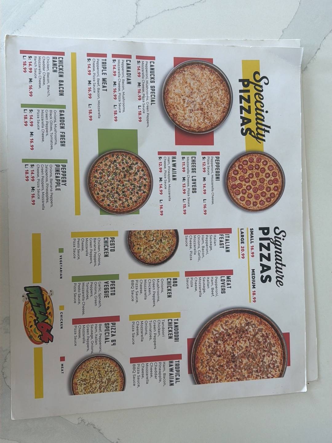 Pizza 64 Maple Ridge меню