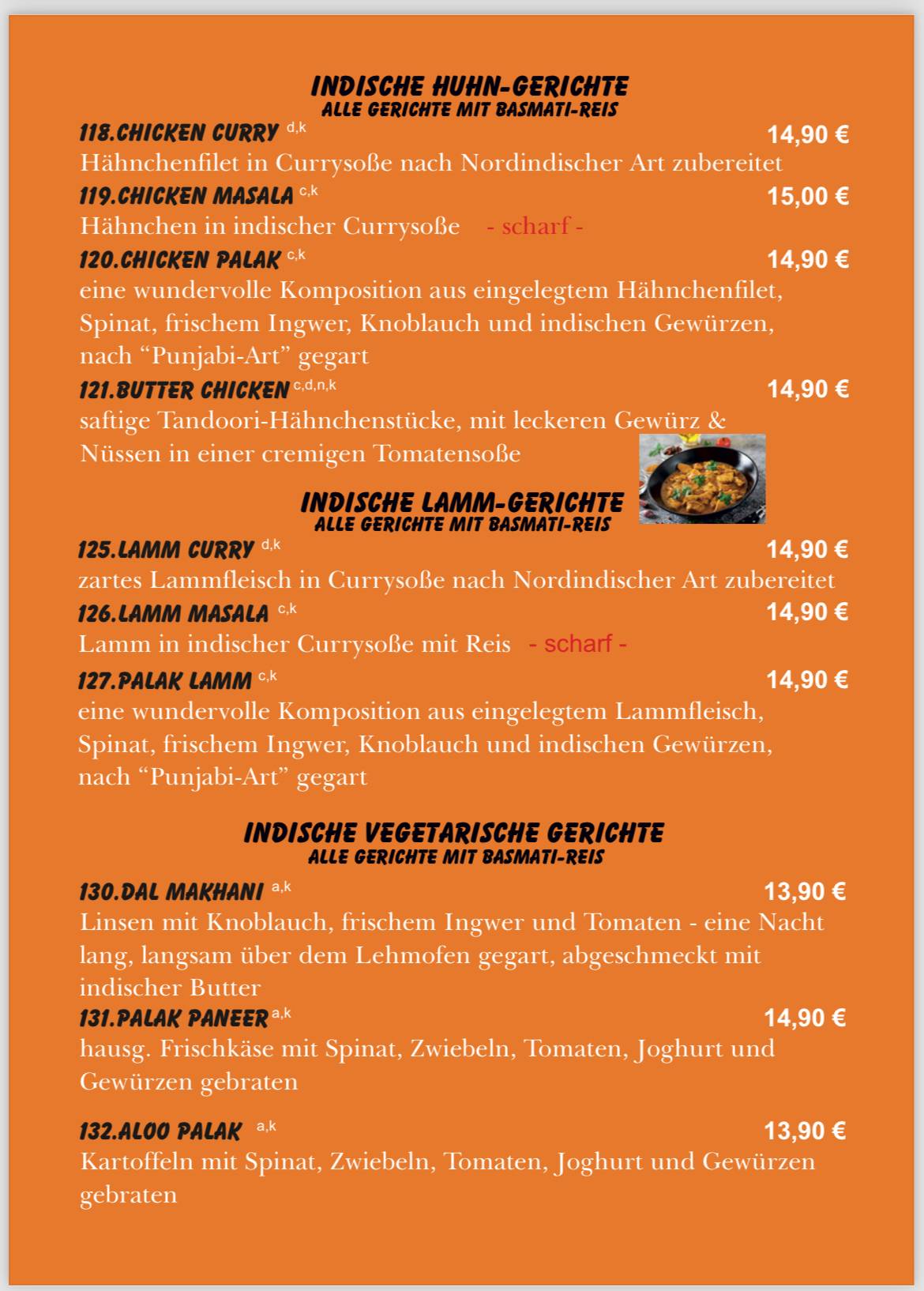 Pizza Napoli and Indian food меню