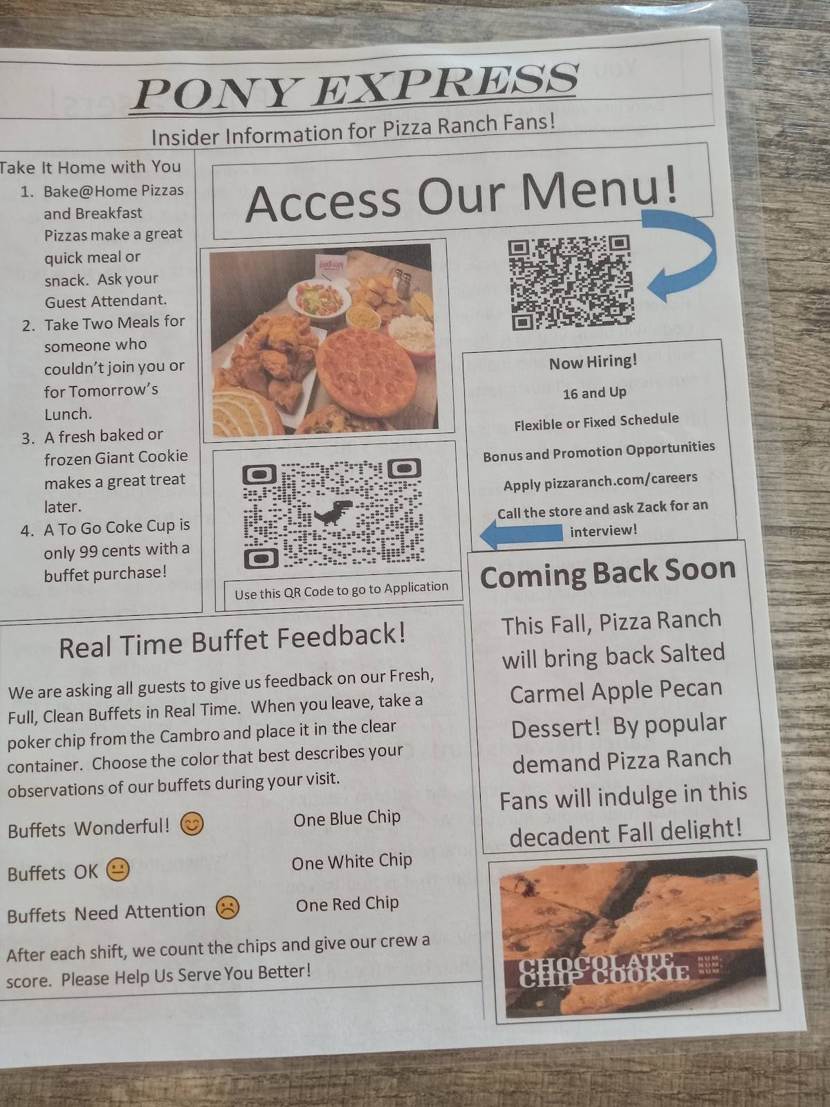 Pizza Ranch меню