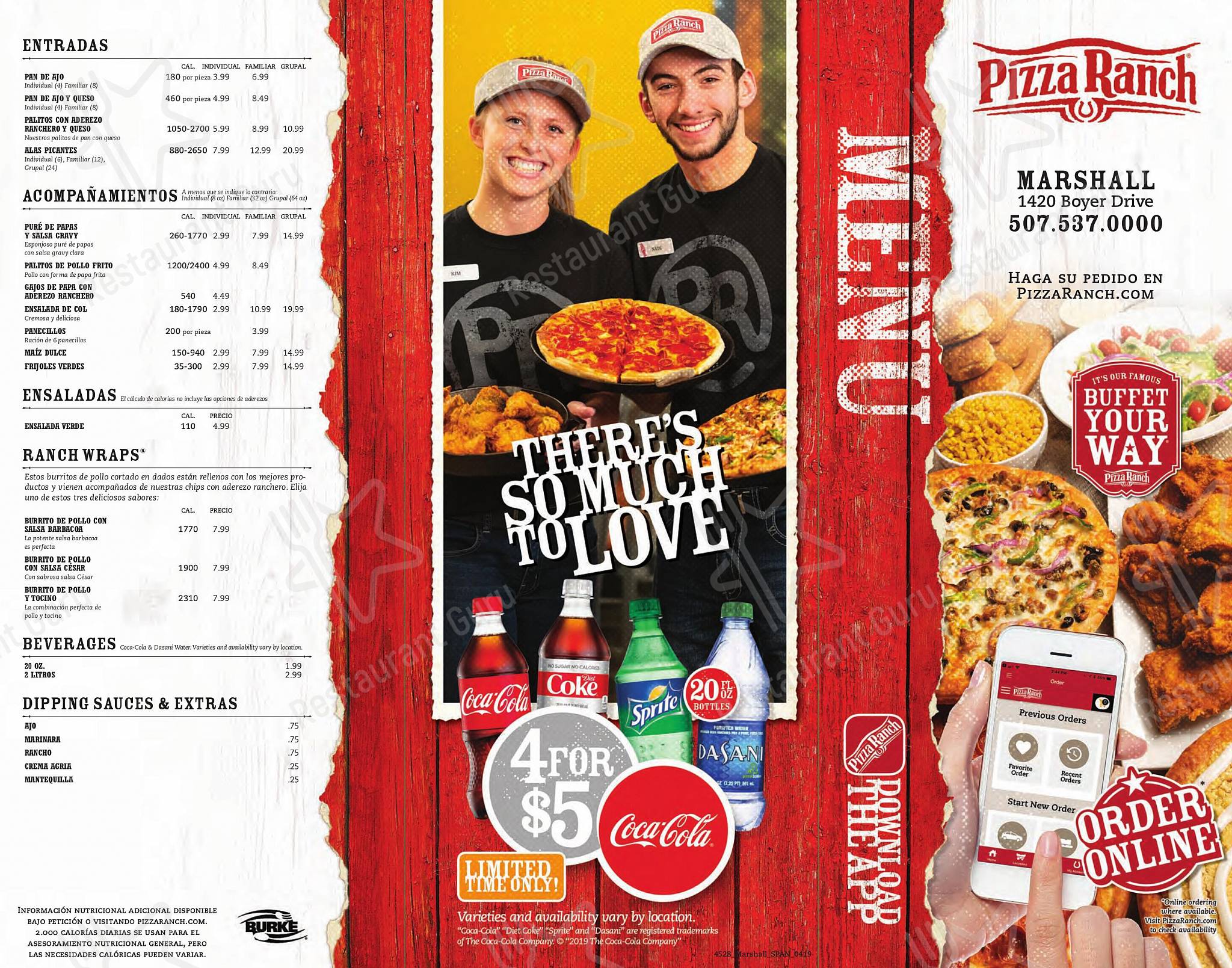 Breakfast Menu пиццерии Pizza Ranch