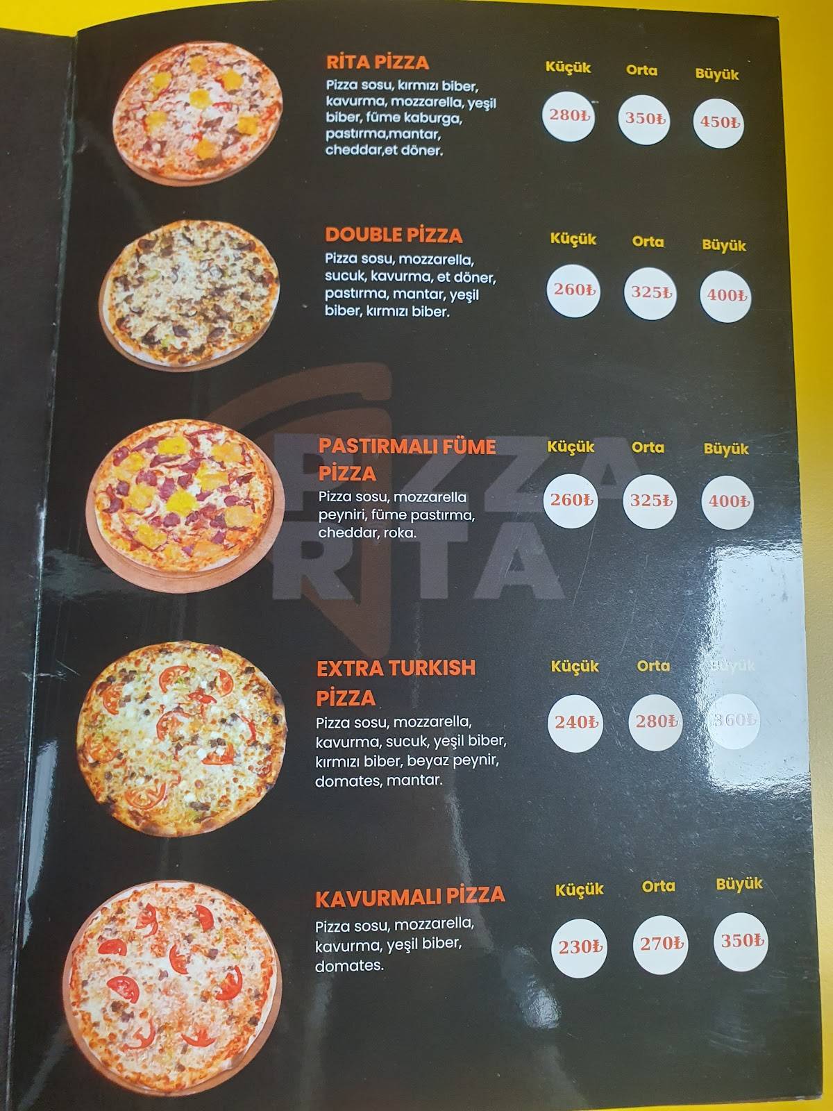 Pizza Rita меню