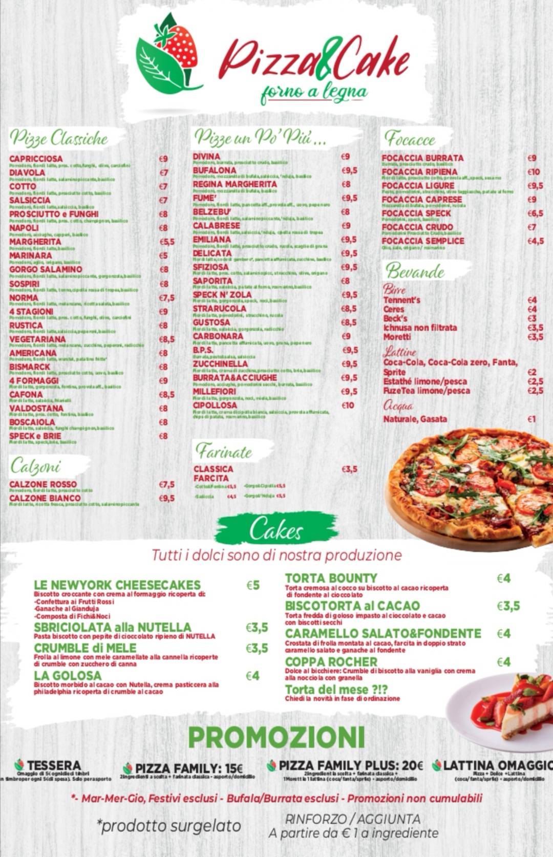 Pizza&Cake меню