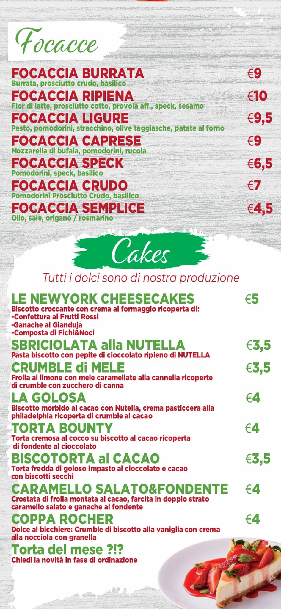 Pizza&Cake меню