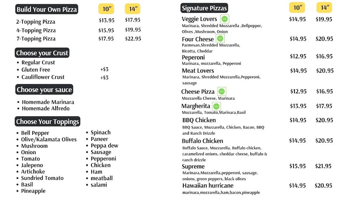 Pizza & Pints меню