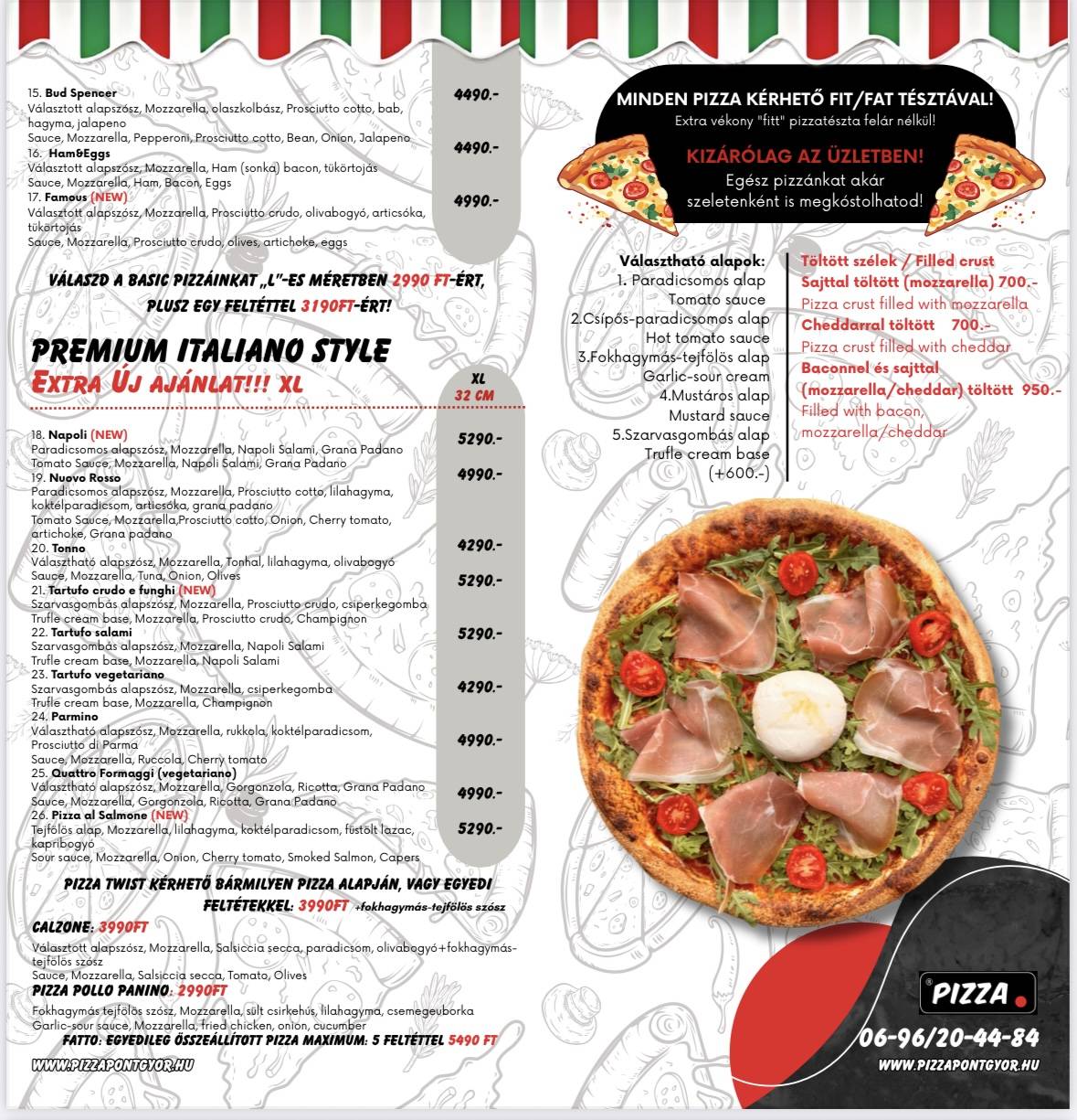 PizzaPont - Győr - TörténelmiBelváros меню