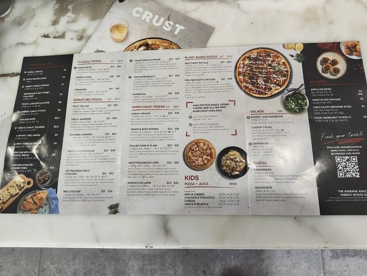 Crust Pizza Subiaco меню