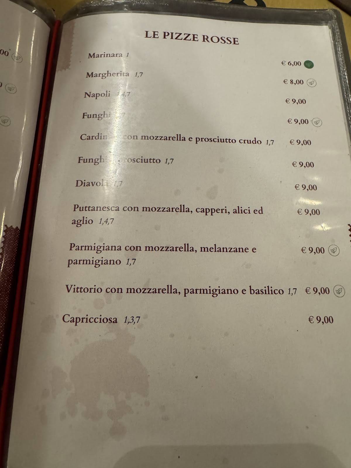 Da Vittorio a Trastevere меню