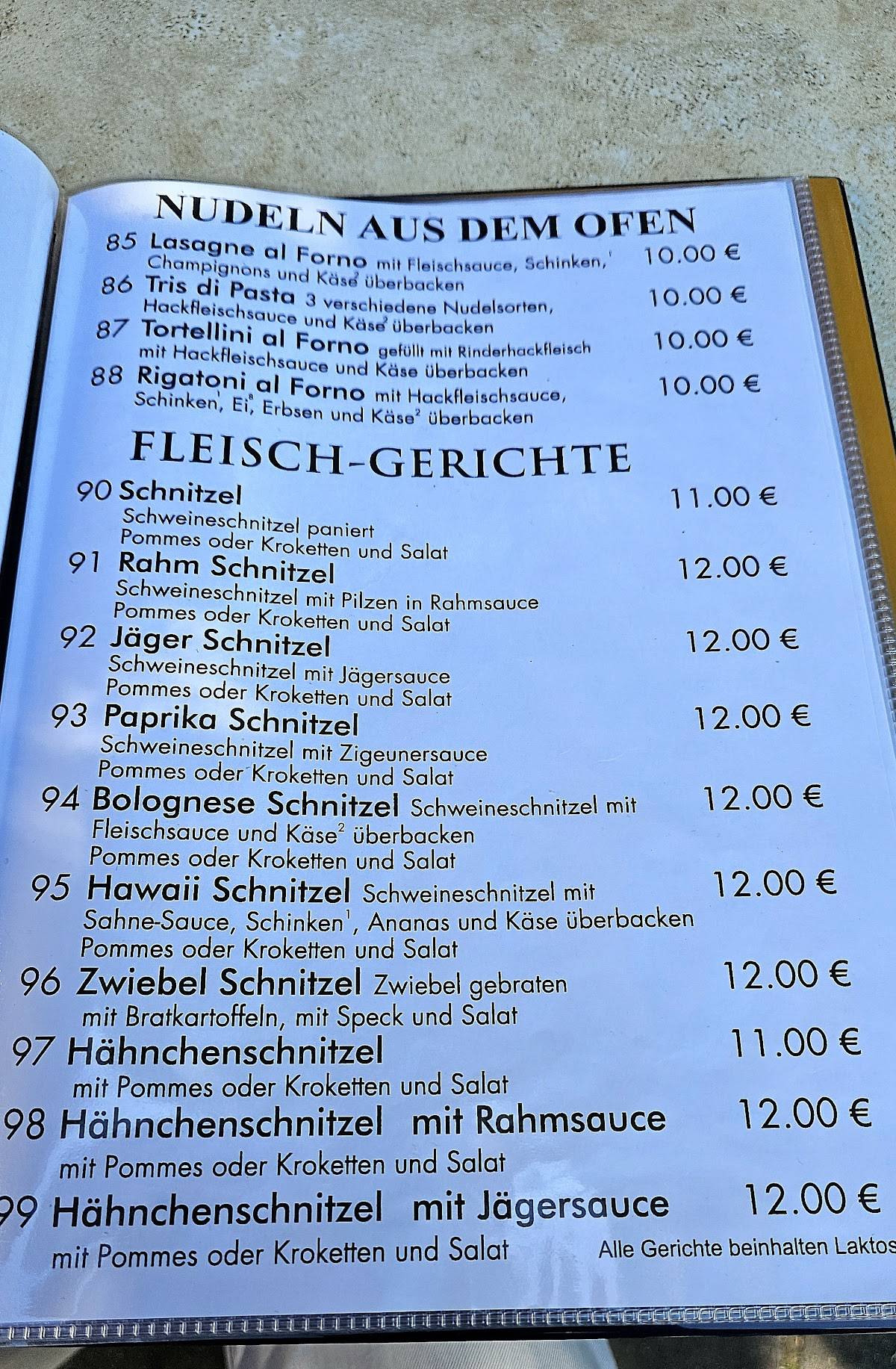 Pizzeria Ristorante меню