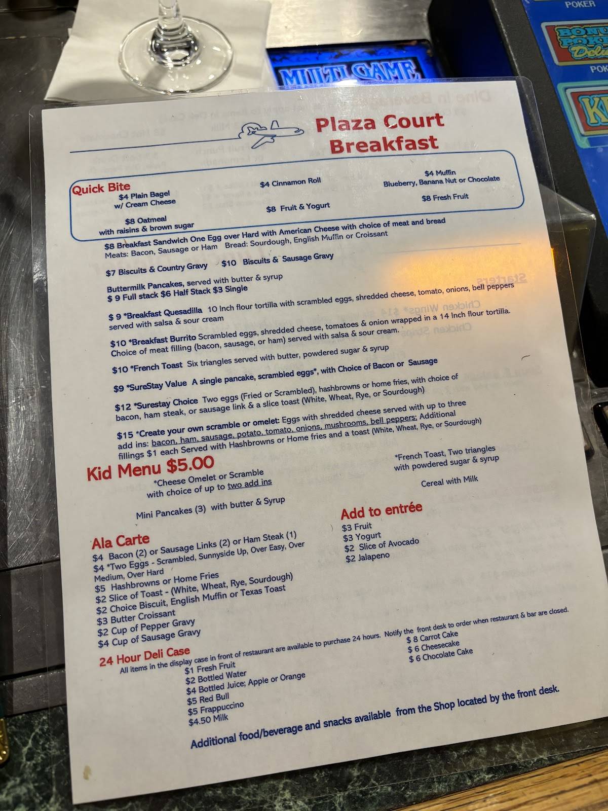 Plaza Court Restaurant меню