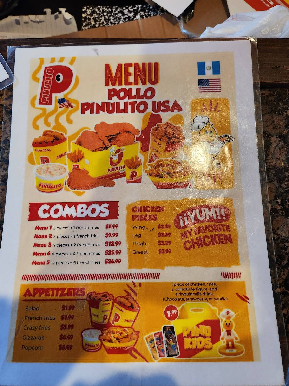 Pollo Pinulito меню