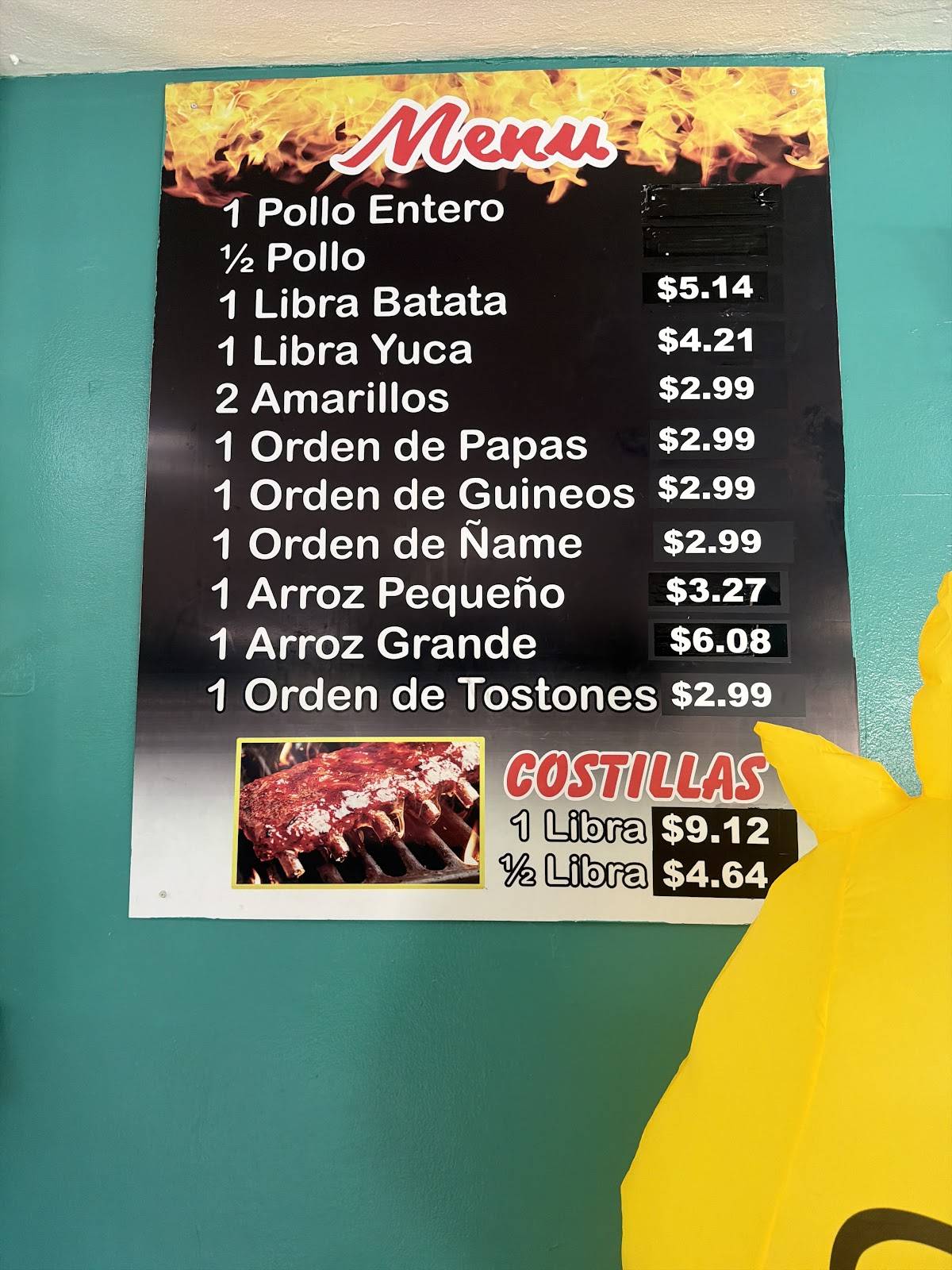 Pollos Robby меню