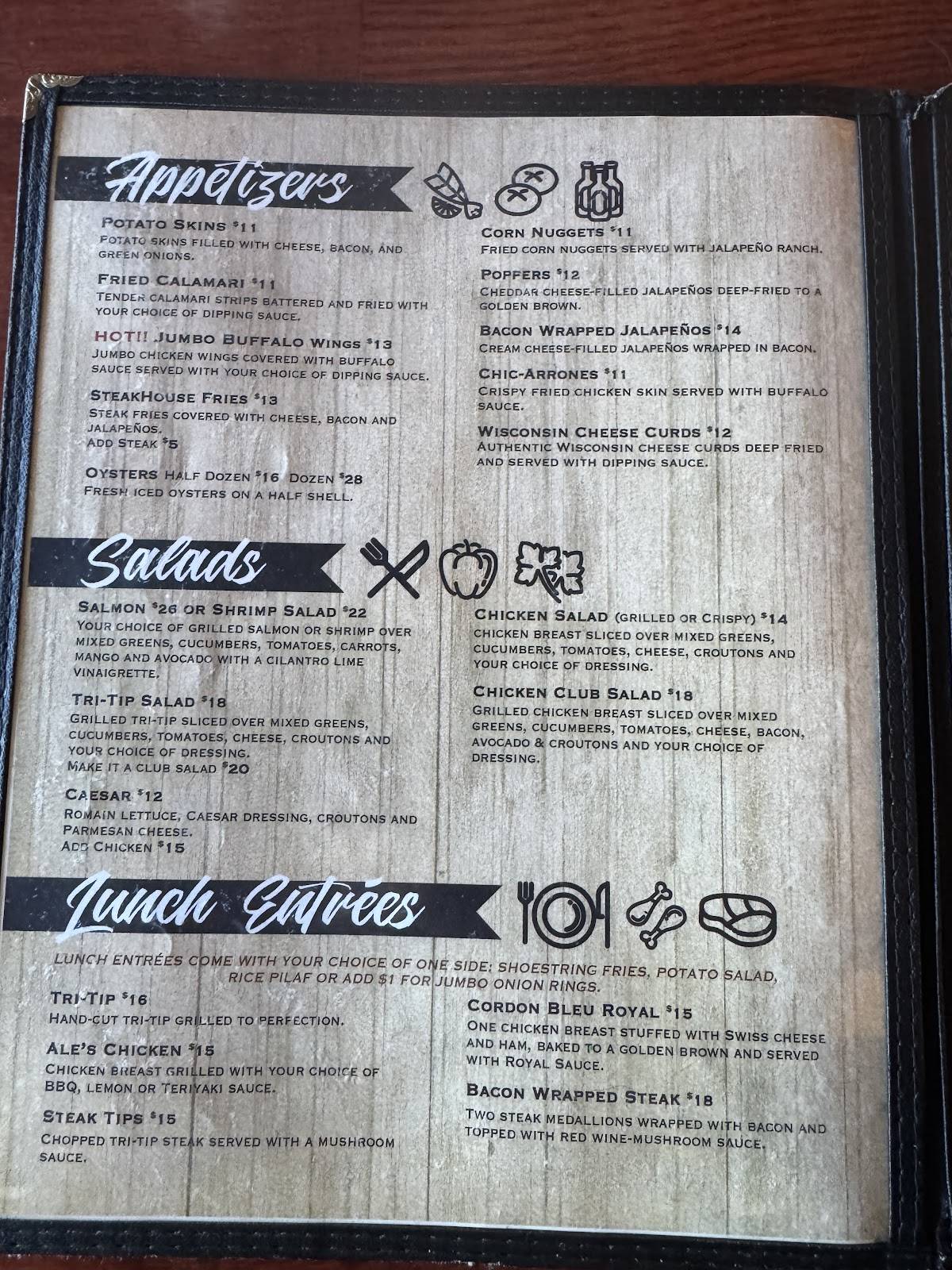 Ale's Steakhouse & Bar меню