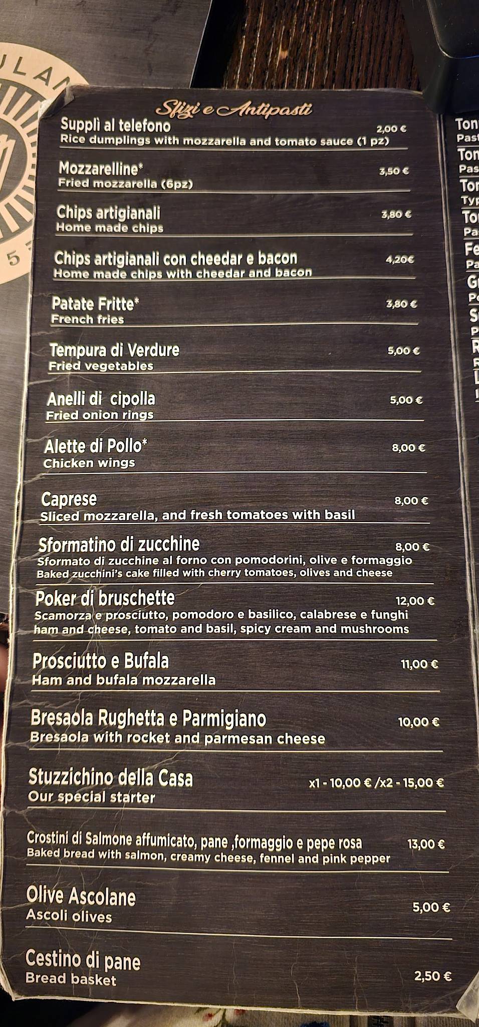 Merulana Pub & Bistrot меню