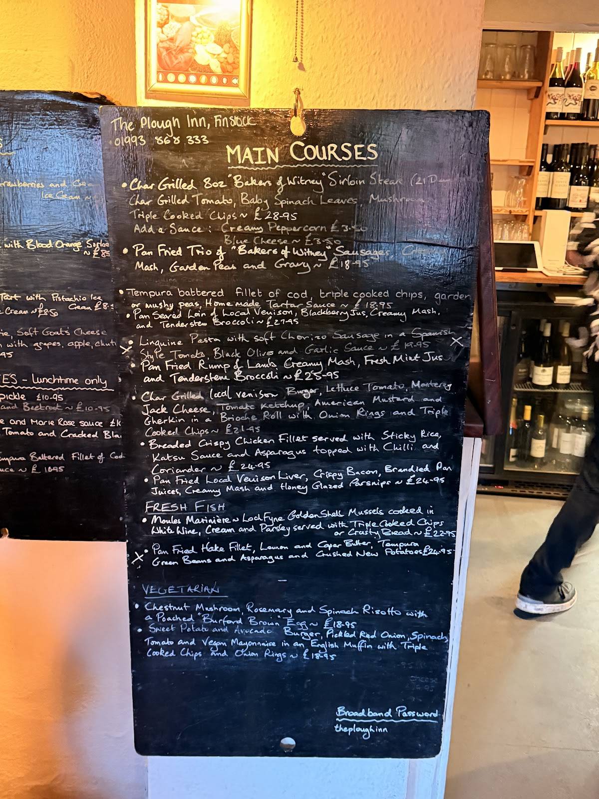 The Plough Inn меню