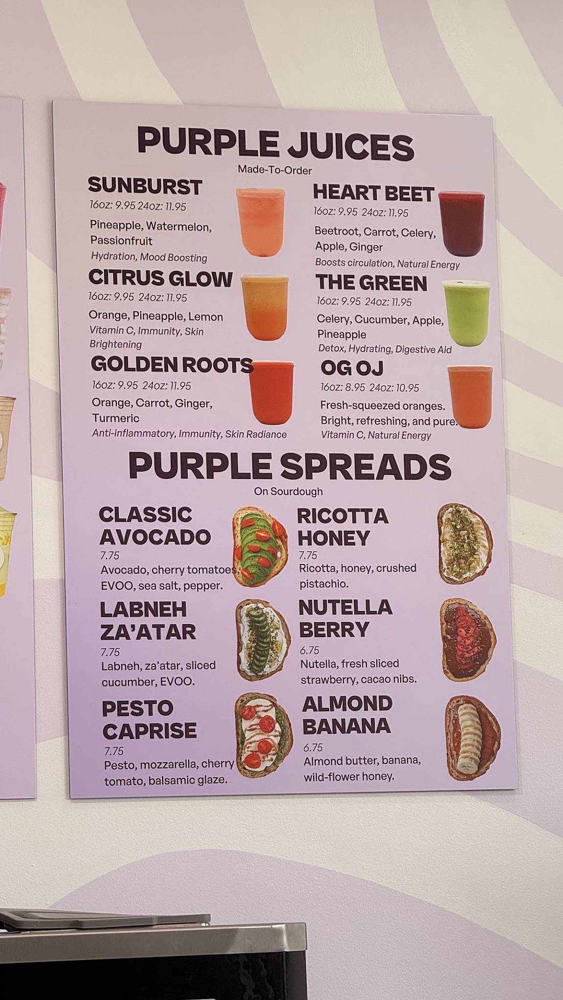 Purple Spoon Açaí меню