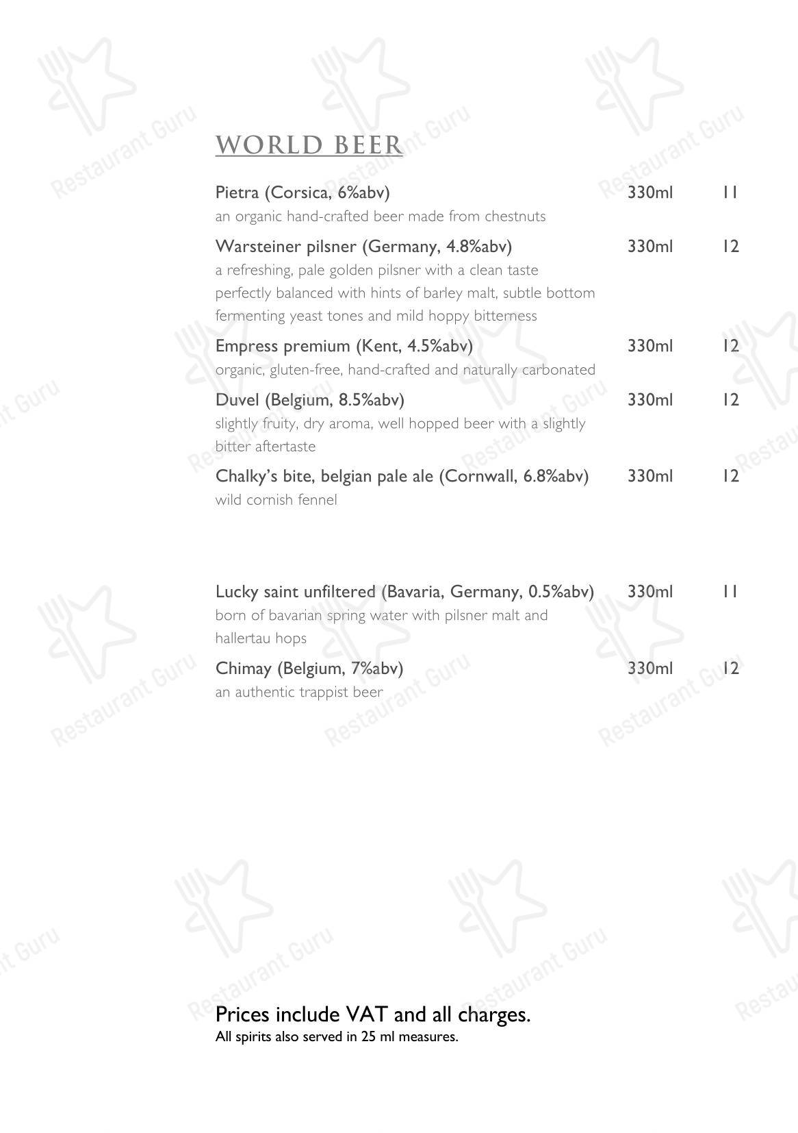 Quilon в Лондоне - Коктейльная карта