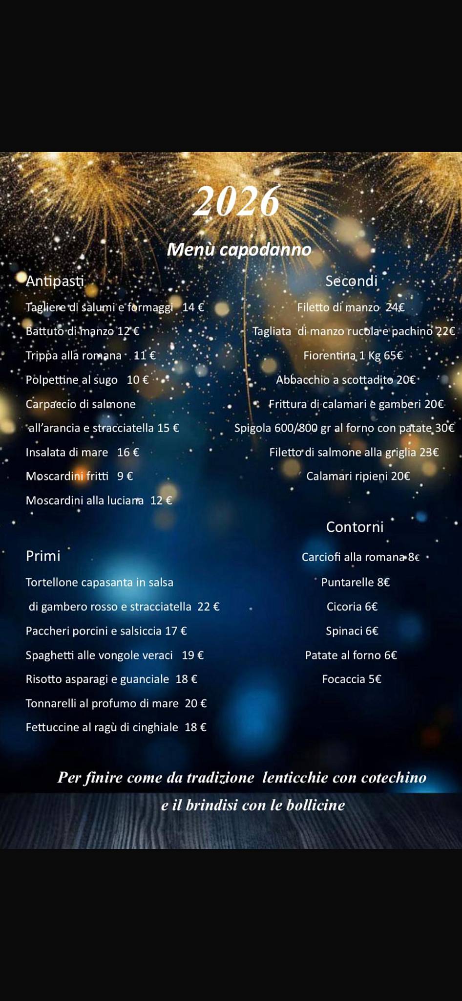 ROAL RISTORANT меню
