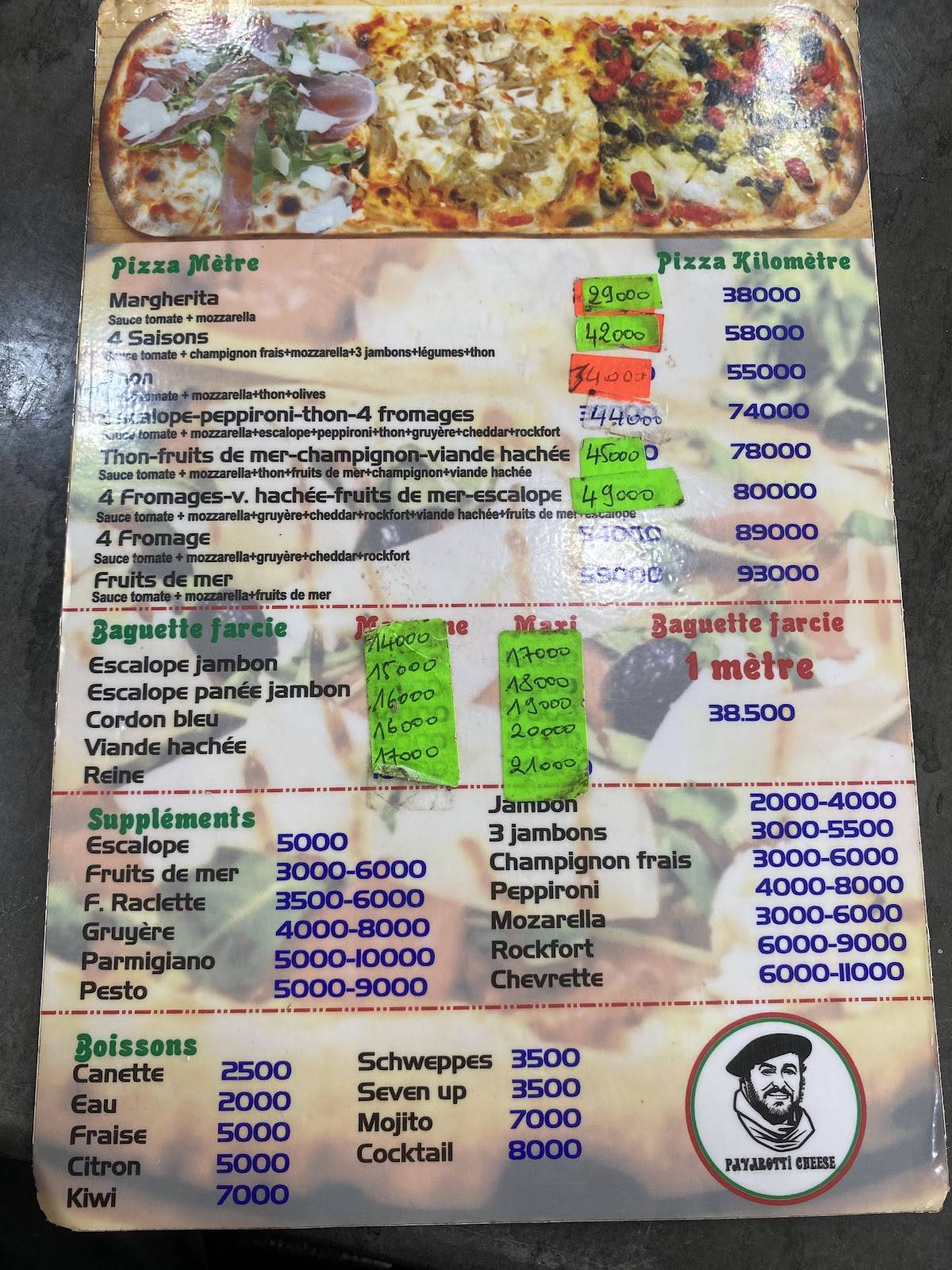 Pavarotti Cheese Rades Italien & Mundo меню