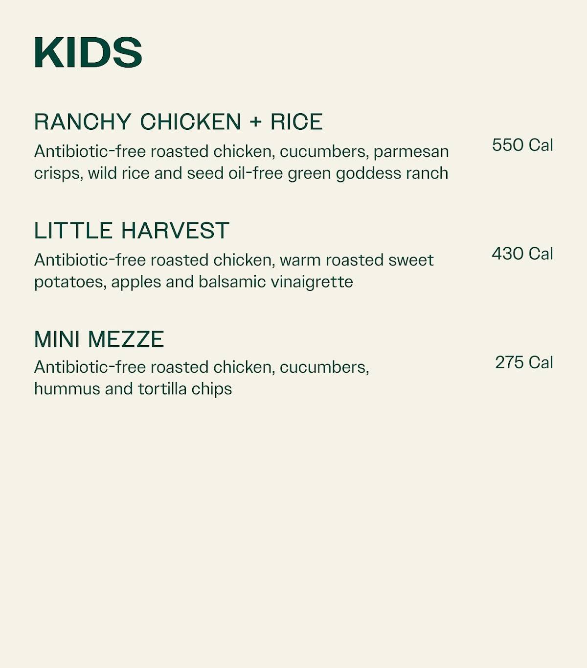 sweetgreen - Healthy Salads, Wraps, and Bowls меню