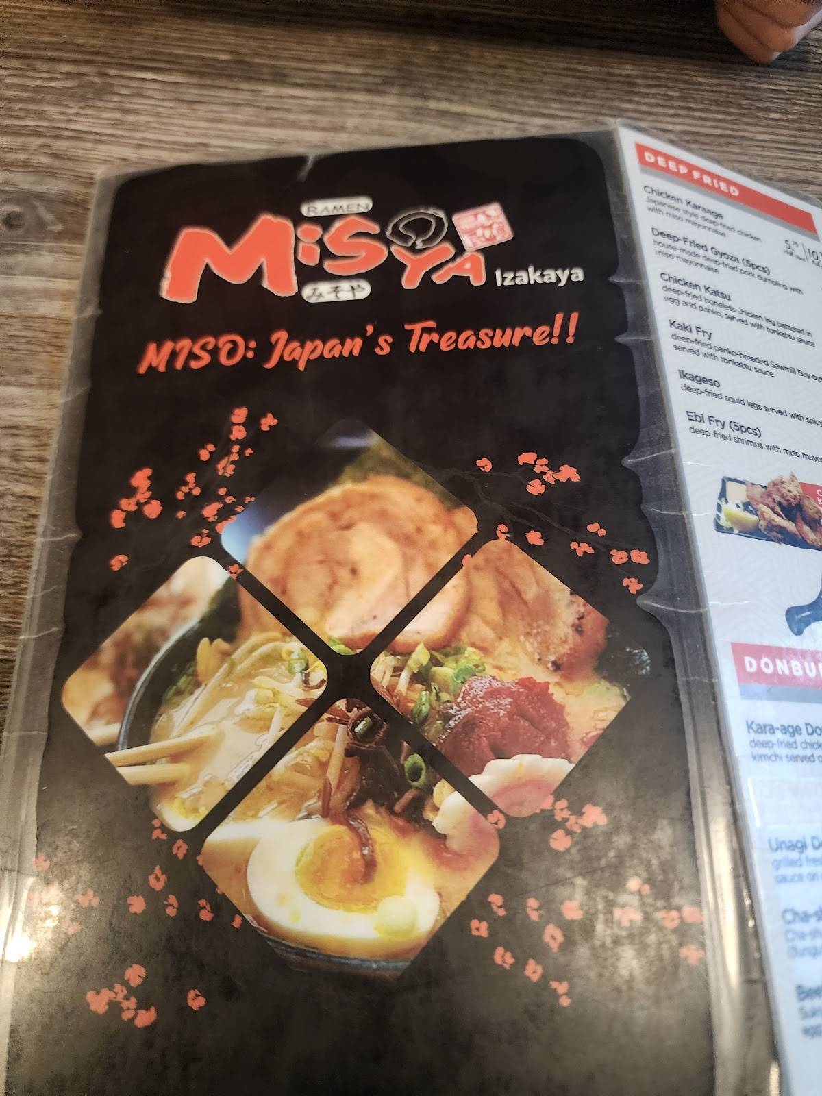 Ramen Misoya Edmonton меню