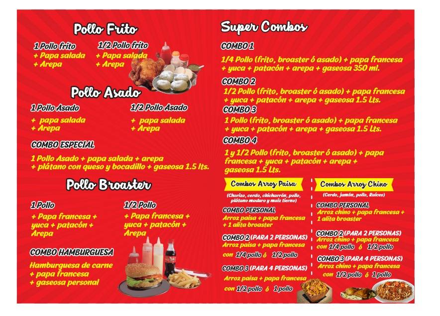 Rapi Broaster Pollo Frito меню