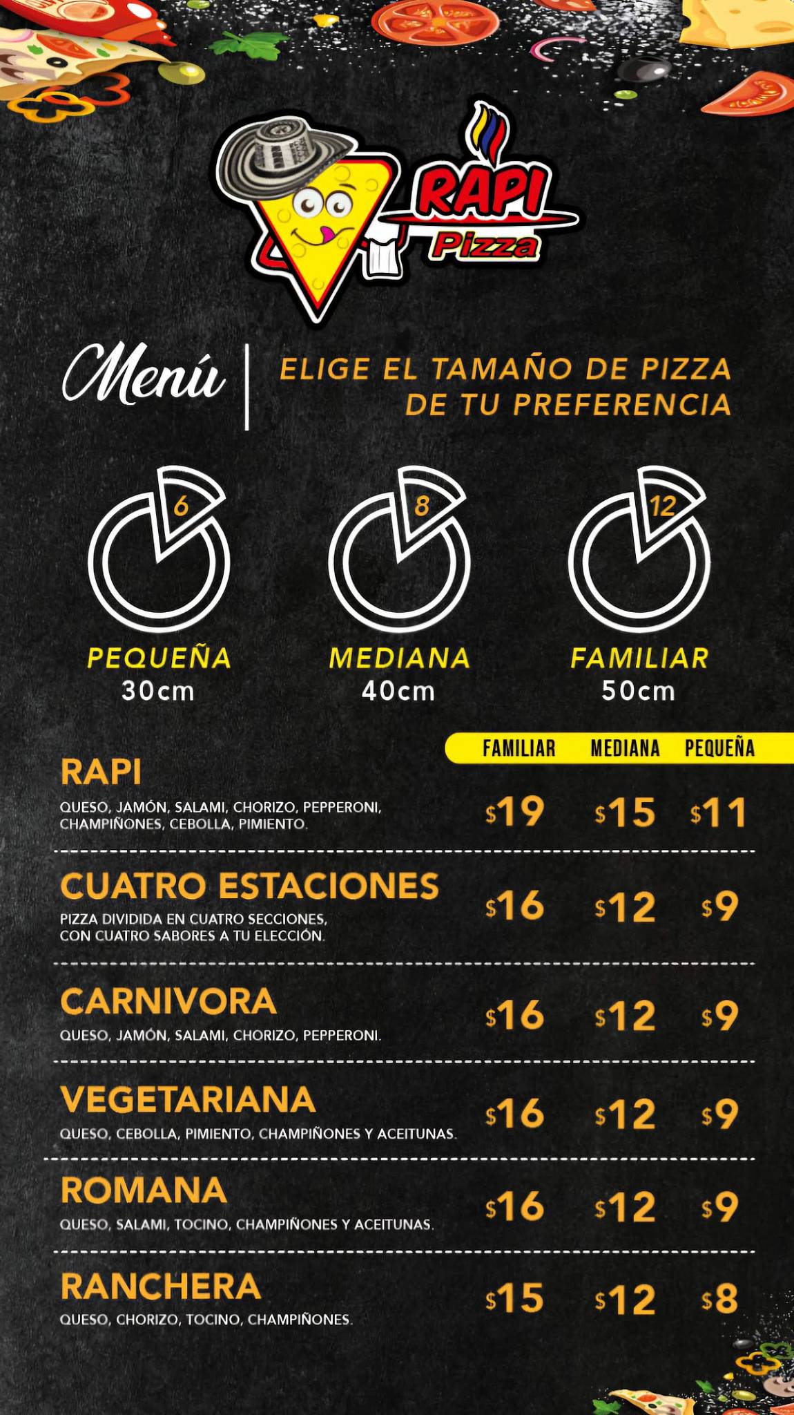 Rapi Pizza меню