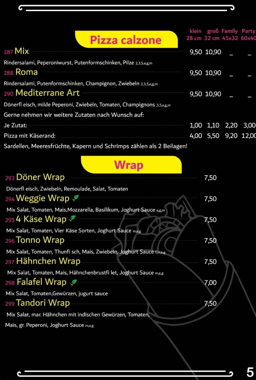 Pizza-Factory Rastatt меню