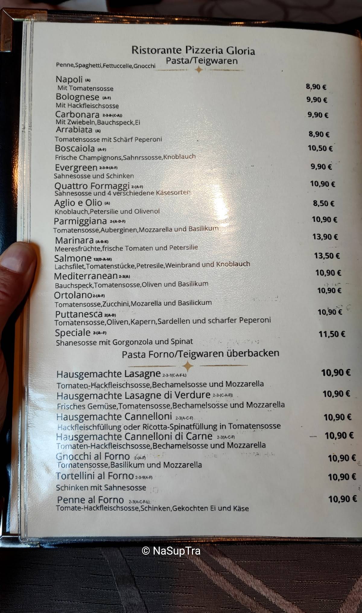 Ristorante Pizzeria Gloria - gartenfreude oberwald rastatt меню